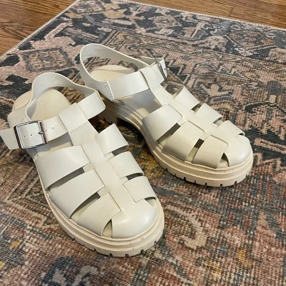 Women's White Sandals - Picture 1 of 5